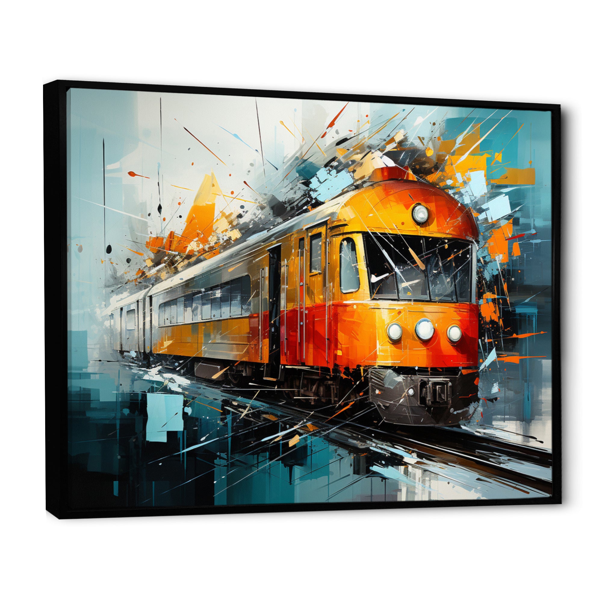Train Fragmented Rhythm - Train Canvas Wall Art