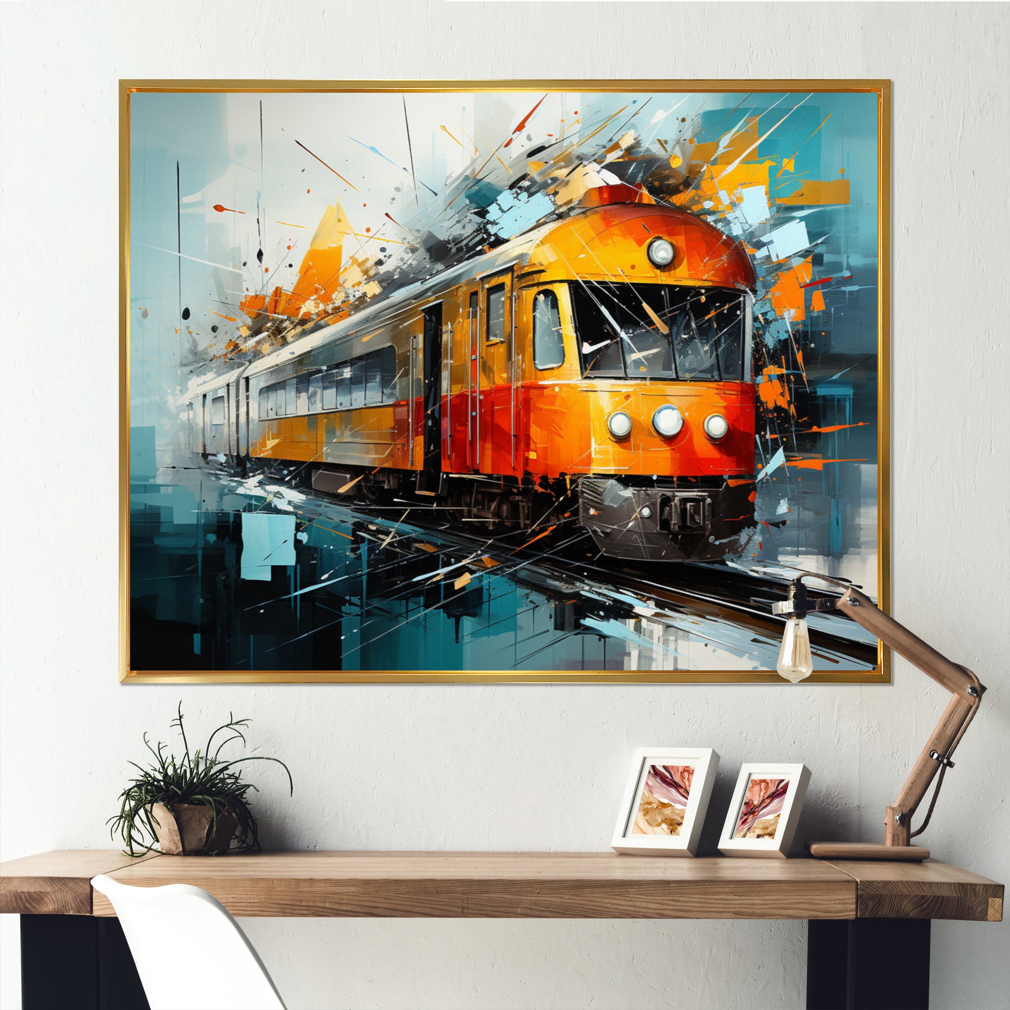 Train Fragmented Rhythm - Train Canvas Wall Art