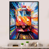 Abstract Train Fusion Of Colors - Train Canvas Wall Art