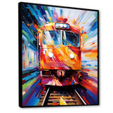 Abstract Train Fusion Of Colors - Train Canvas Wall Art