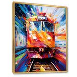 Abstract Train Fusion Of Colors - Train Canvas Wall Art