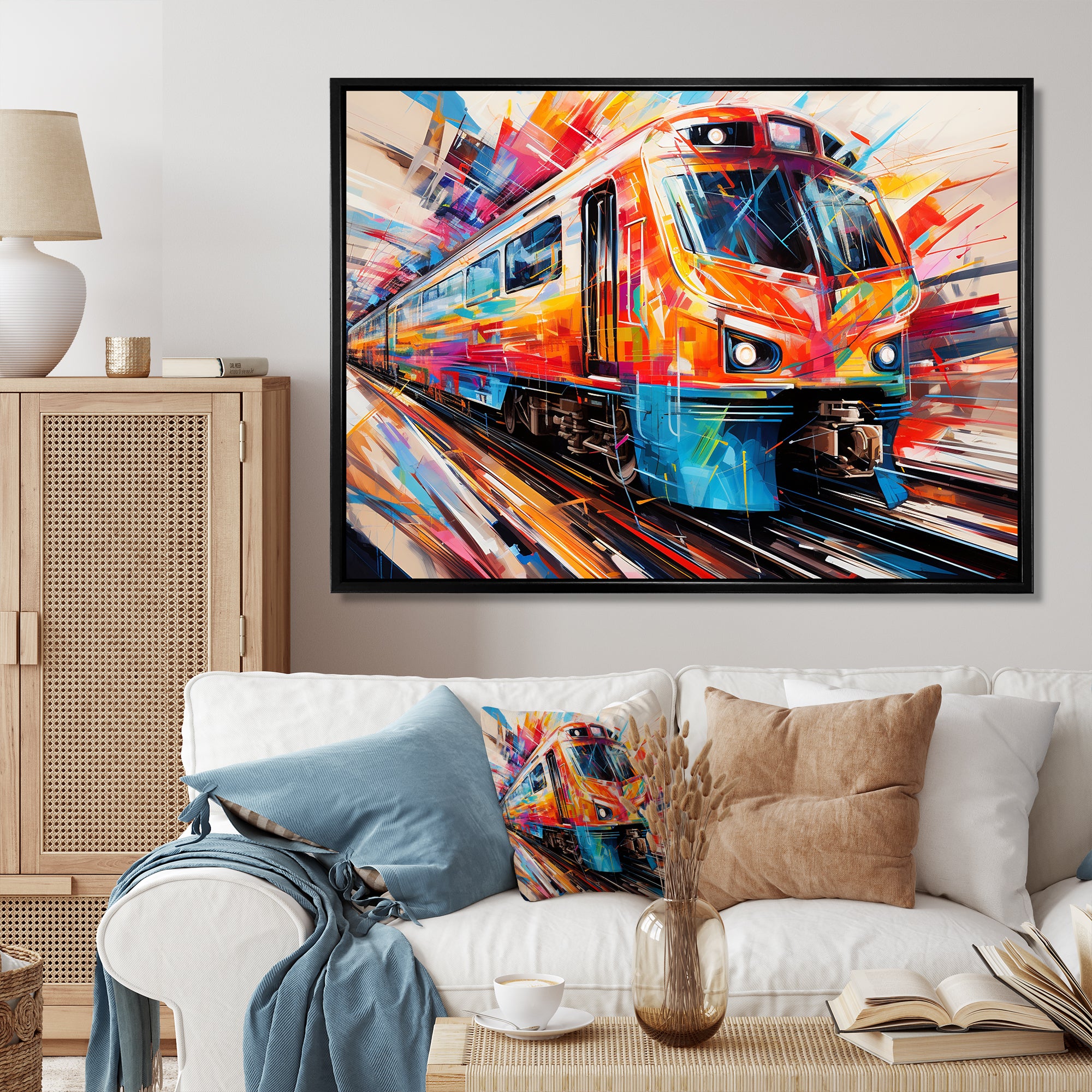Train Fusion Of Lines - Train Canvas Wall Art
