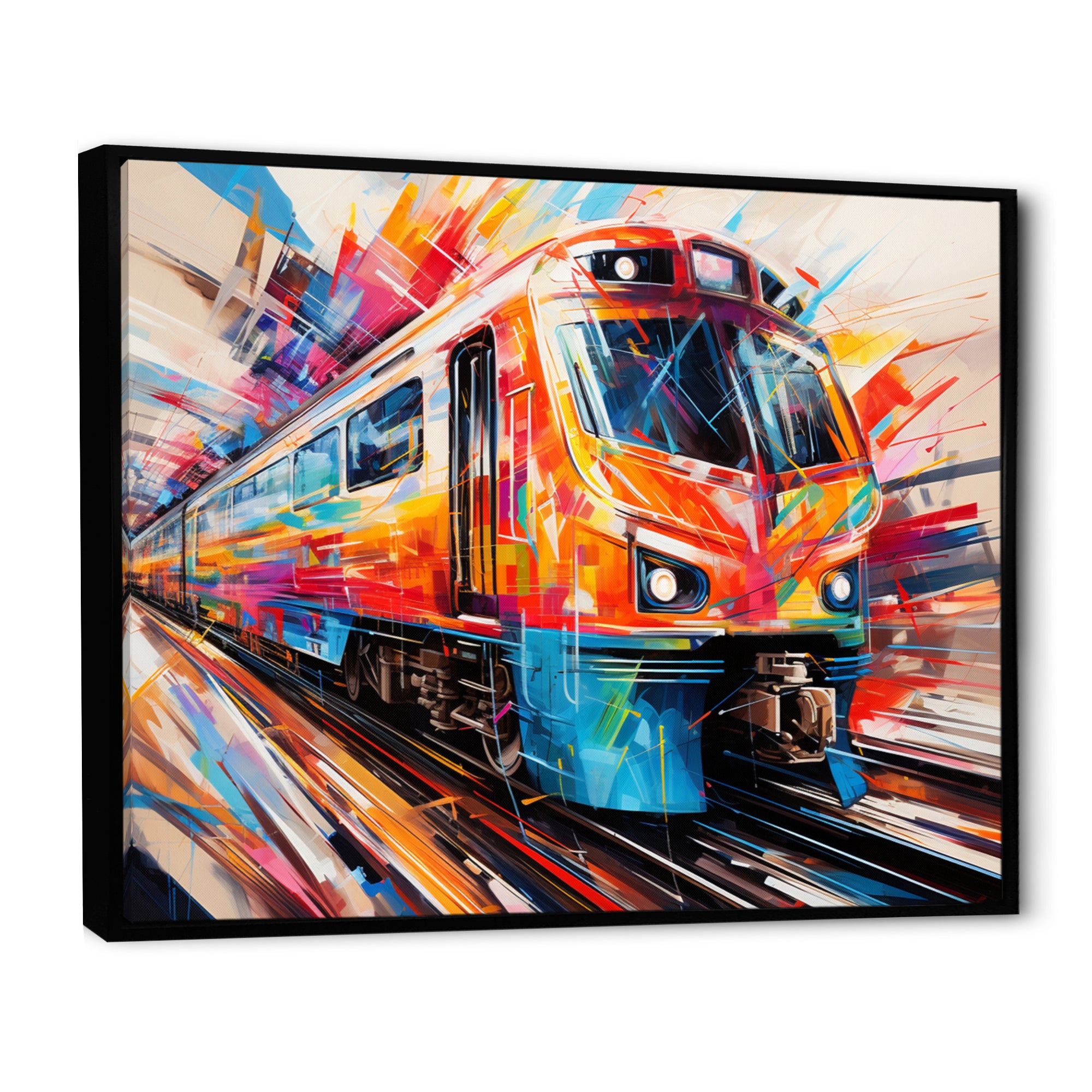 Train Fusion Of Lines - Train Canvas Wall Art