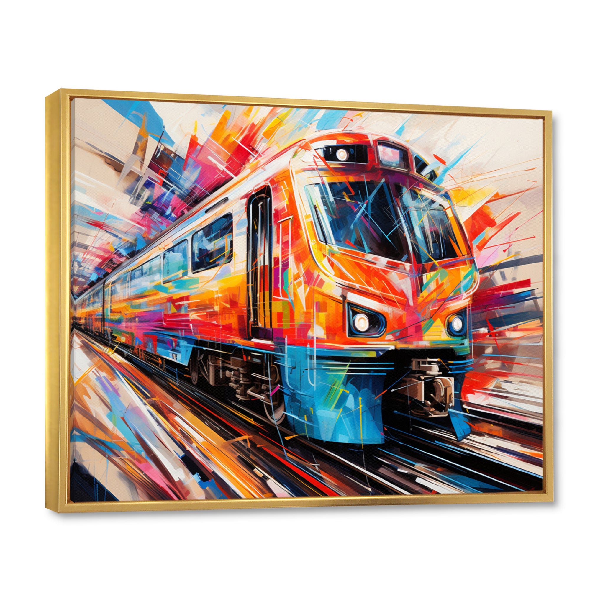 Train Fusion Of Lines - Train Canvas Wall Art