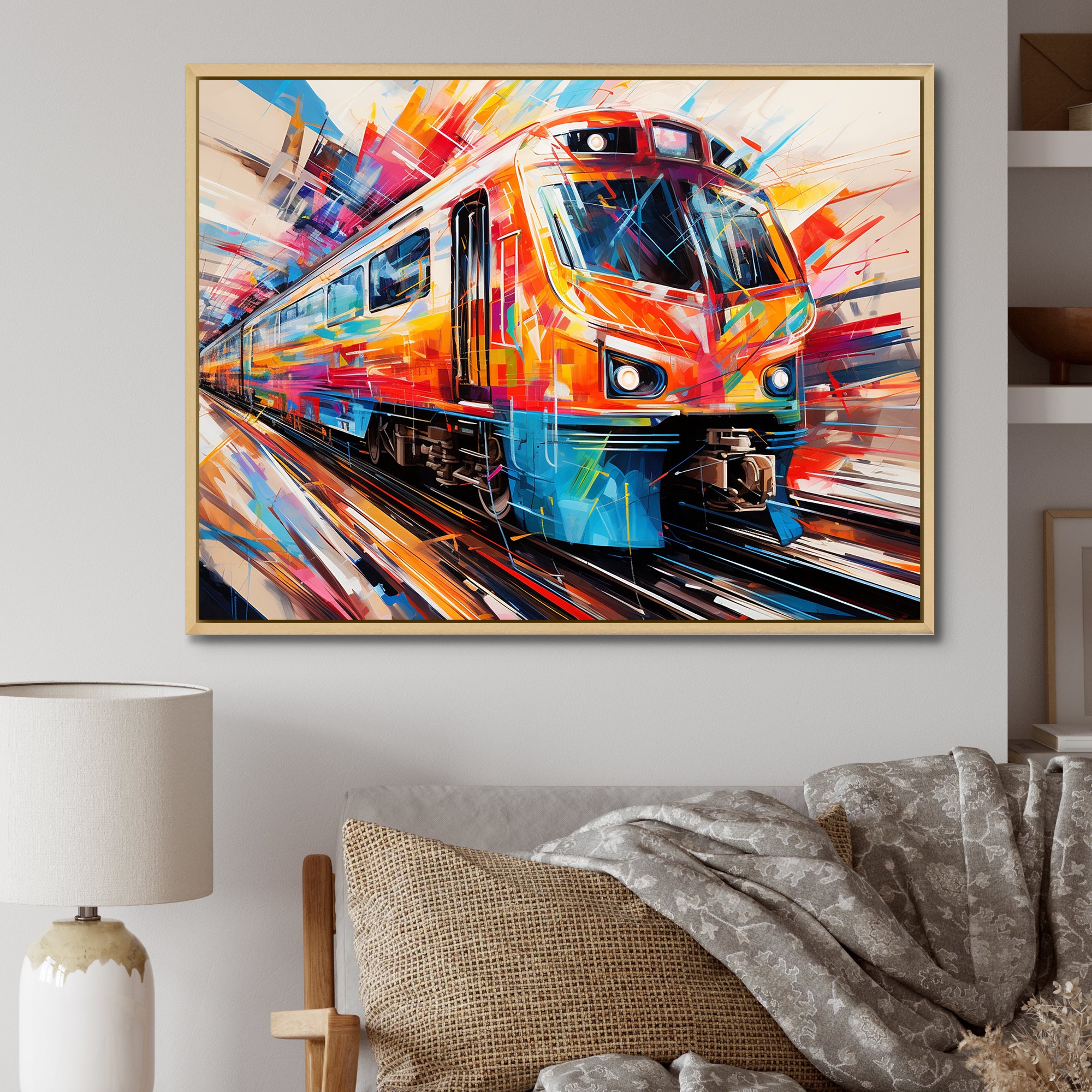 Train Fusion Of Lines - Train Canvas Wall Art