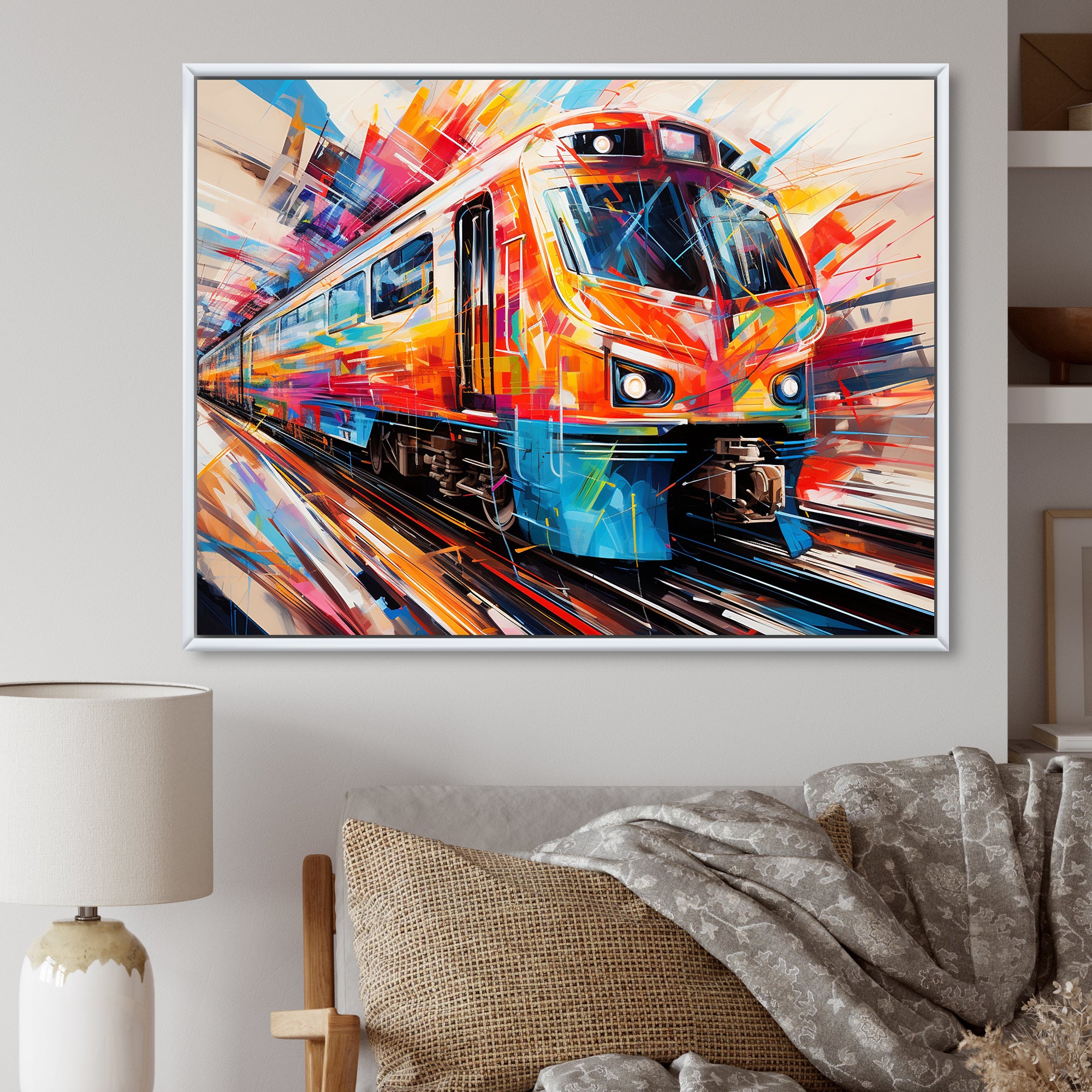 Train Fusion Of Lines - Train Canvas Wall Art