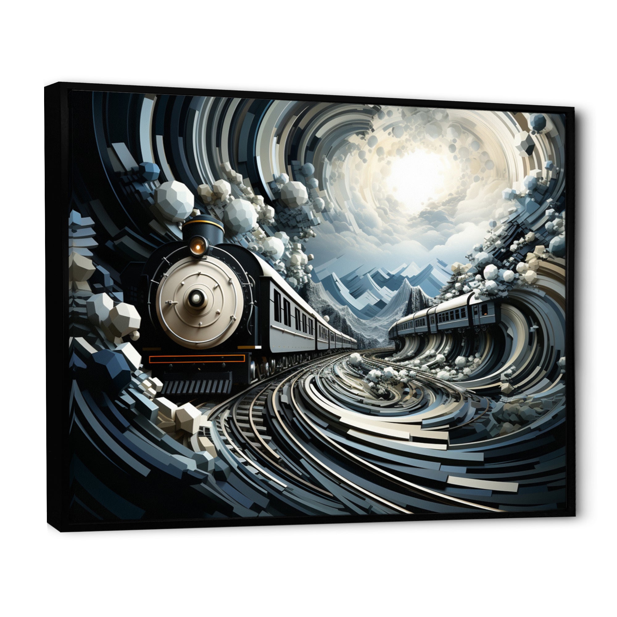 Train Geometric Momentum I - Train Canvas Wall Art