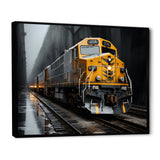 Yellow Grey Train Geometric Momentum Yellow I - Train Canvas Wall Art