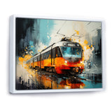 Orange Train Harmonious Contrasts - Train Canvas Wall Art