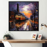 Train Industrial Elegance Pointillism I - Train Canvas Wall Art