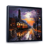 Train Industrial Elegance Pointillism I - Train Canvas Wall Art