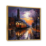 Train Industrial Elegance Pointillism I - Train Canvas Wall Art