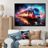 Abstract Train Luminous Journeys - Train Canvas Wall Art