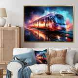 Abstract Train Luminous Journeys - Train Canvas Wall Art