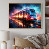 Abstract Train Luminous Journeys - Train Canvas Wall Art