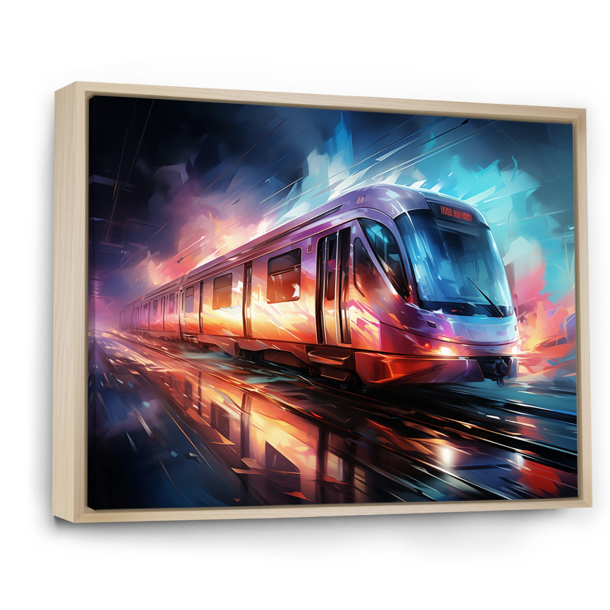 Abstract Train Luminous Journeys - Train Canvas Wall Art