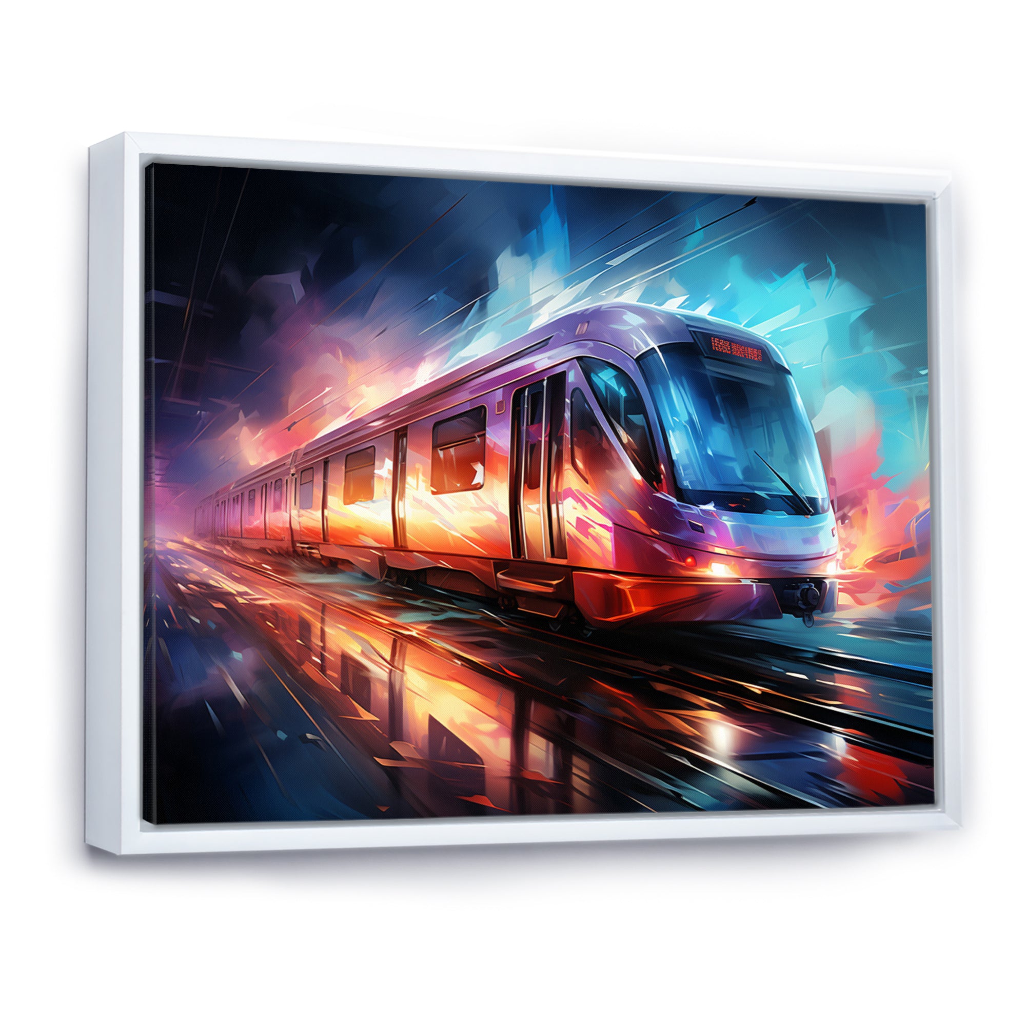 Abstract Train Luminous Journeys - Train Canvas Wall Art