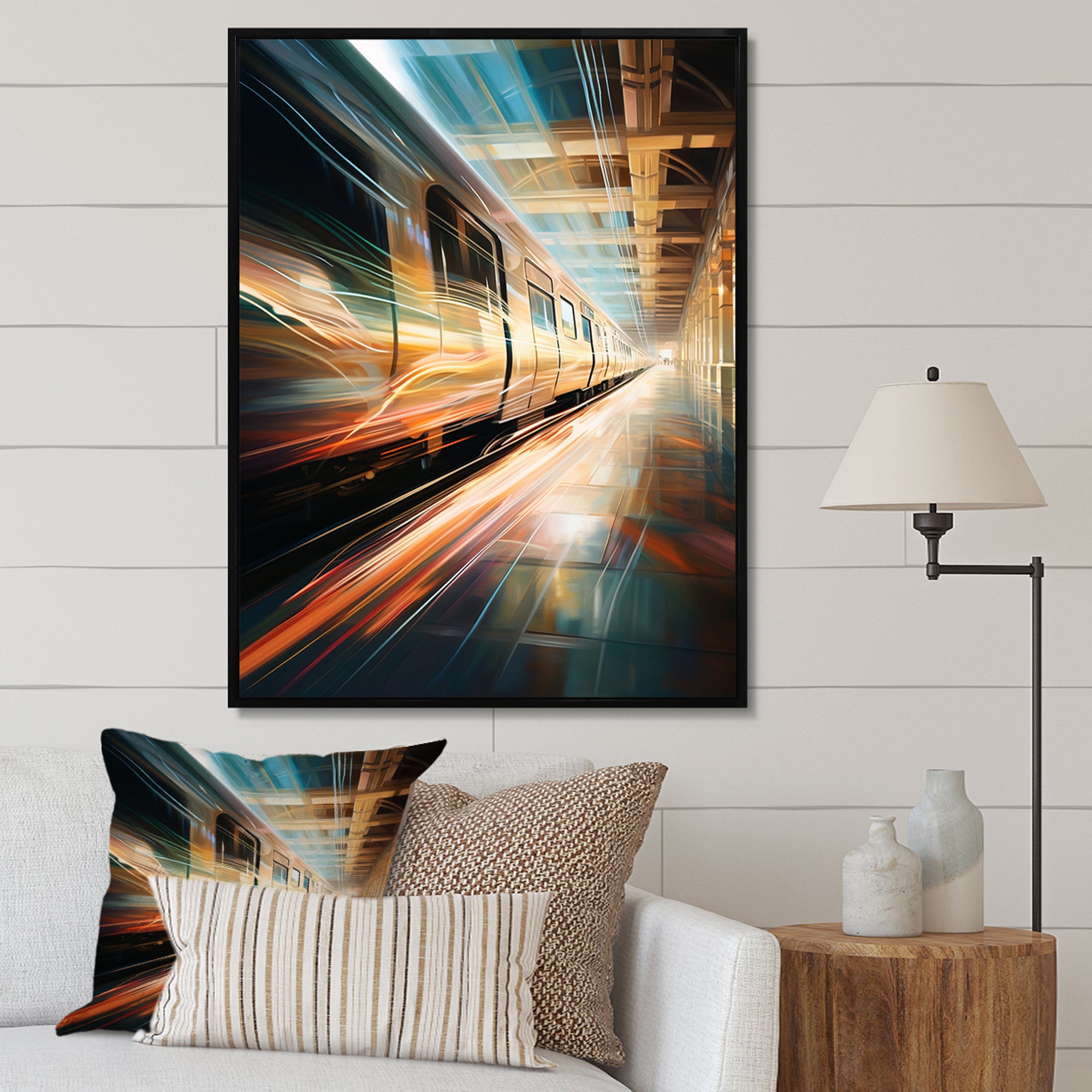Train Luminous Trail Lights I - Train Canvas Wall Art