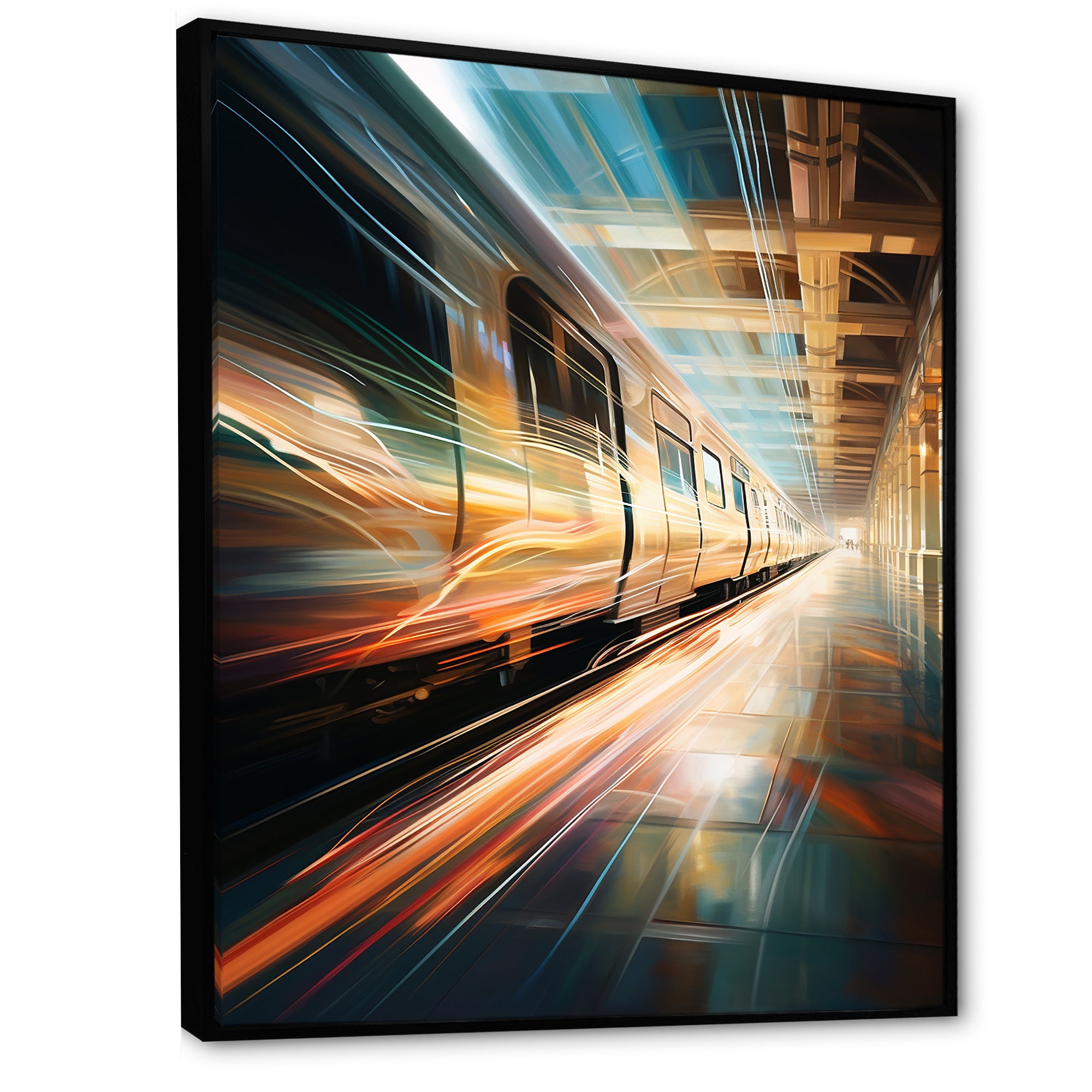 Train Luminous Trail Lights I - Train Canvas Wall Art