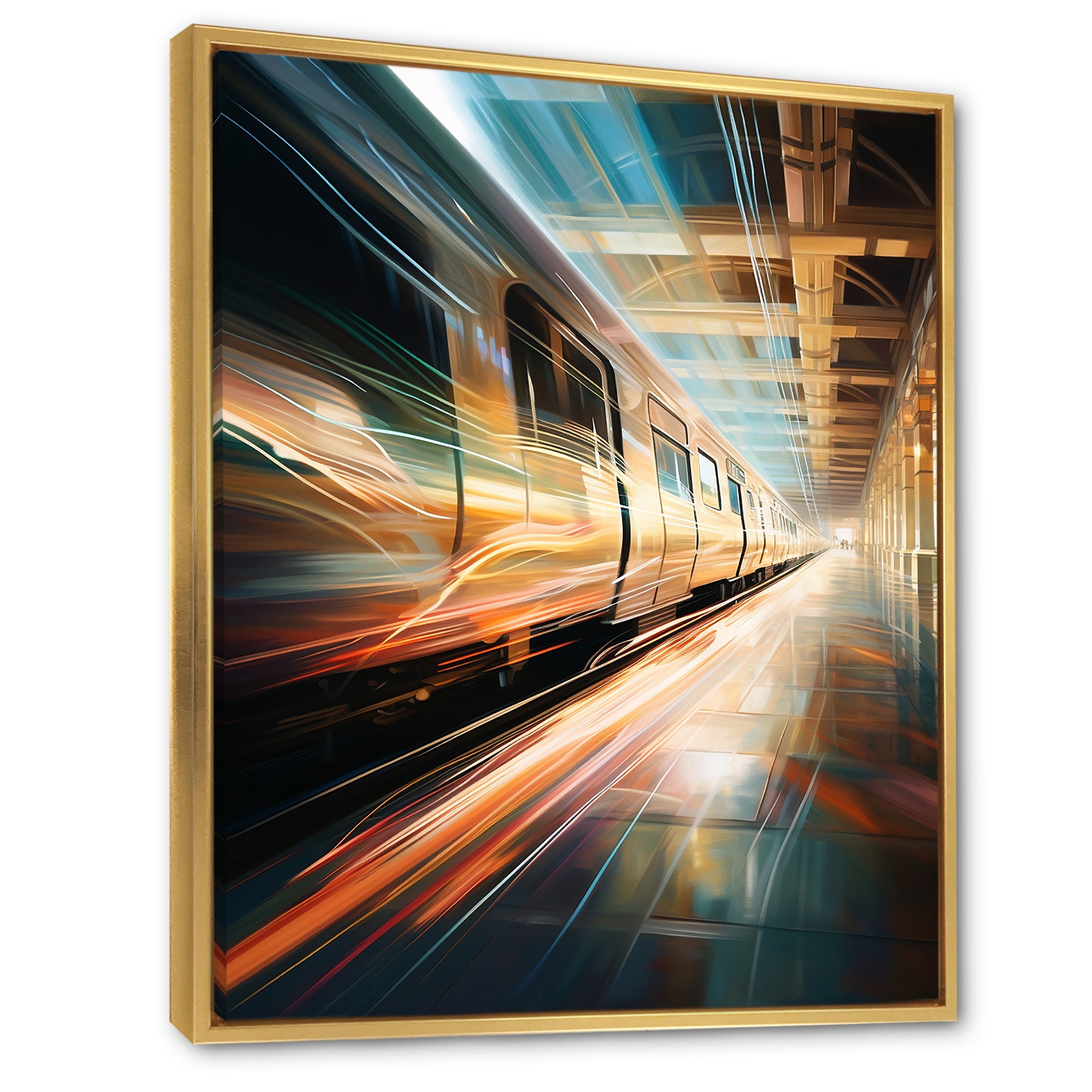 Train Luminous Trail Lights I - Train Canvas Wall Art