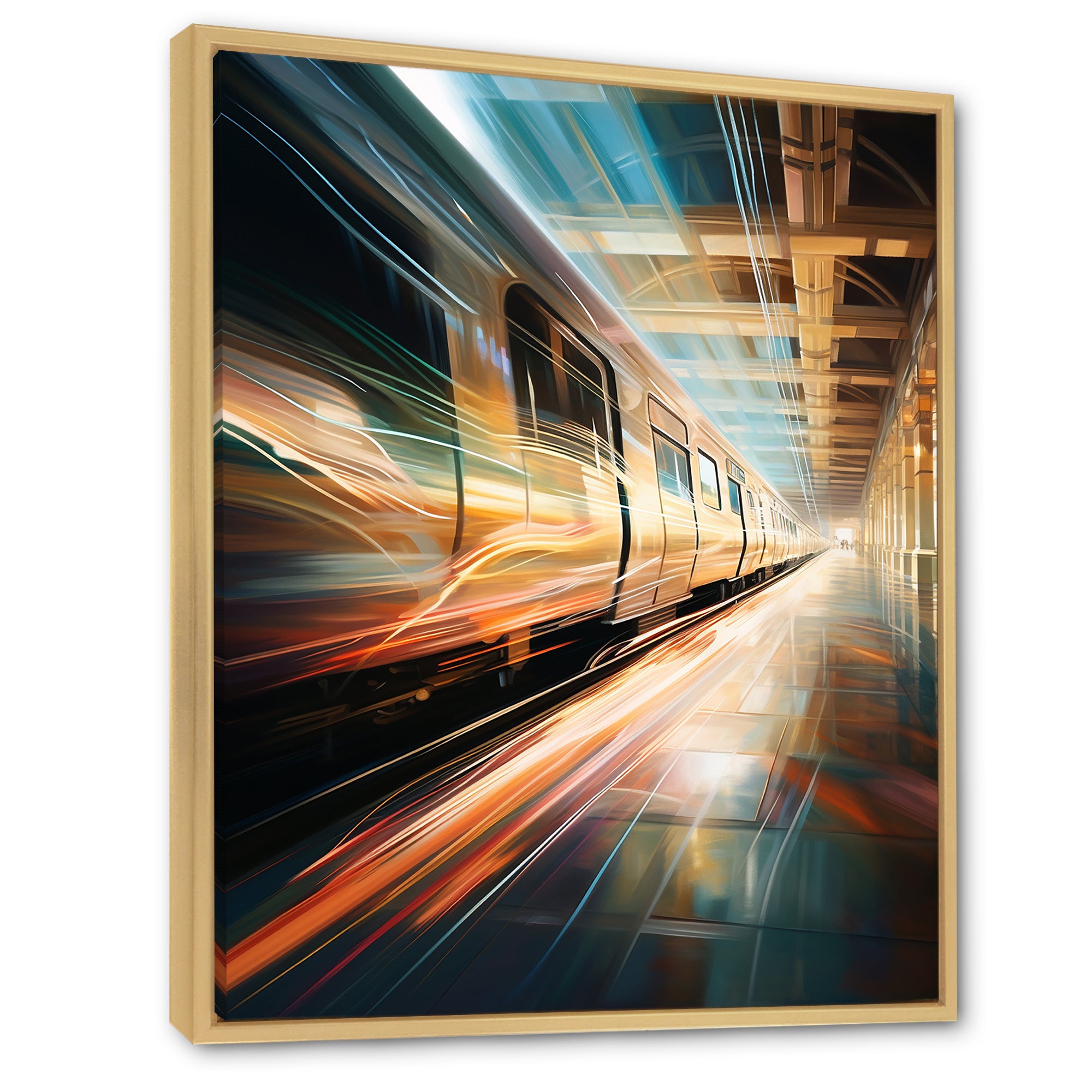 Train Luminous Trail Lights I - Train Canvas Wall Art
