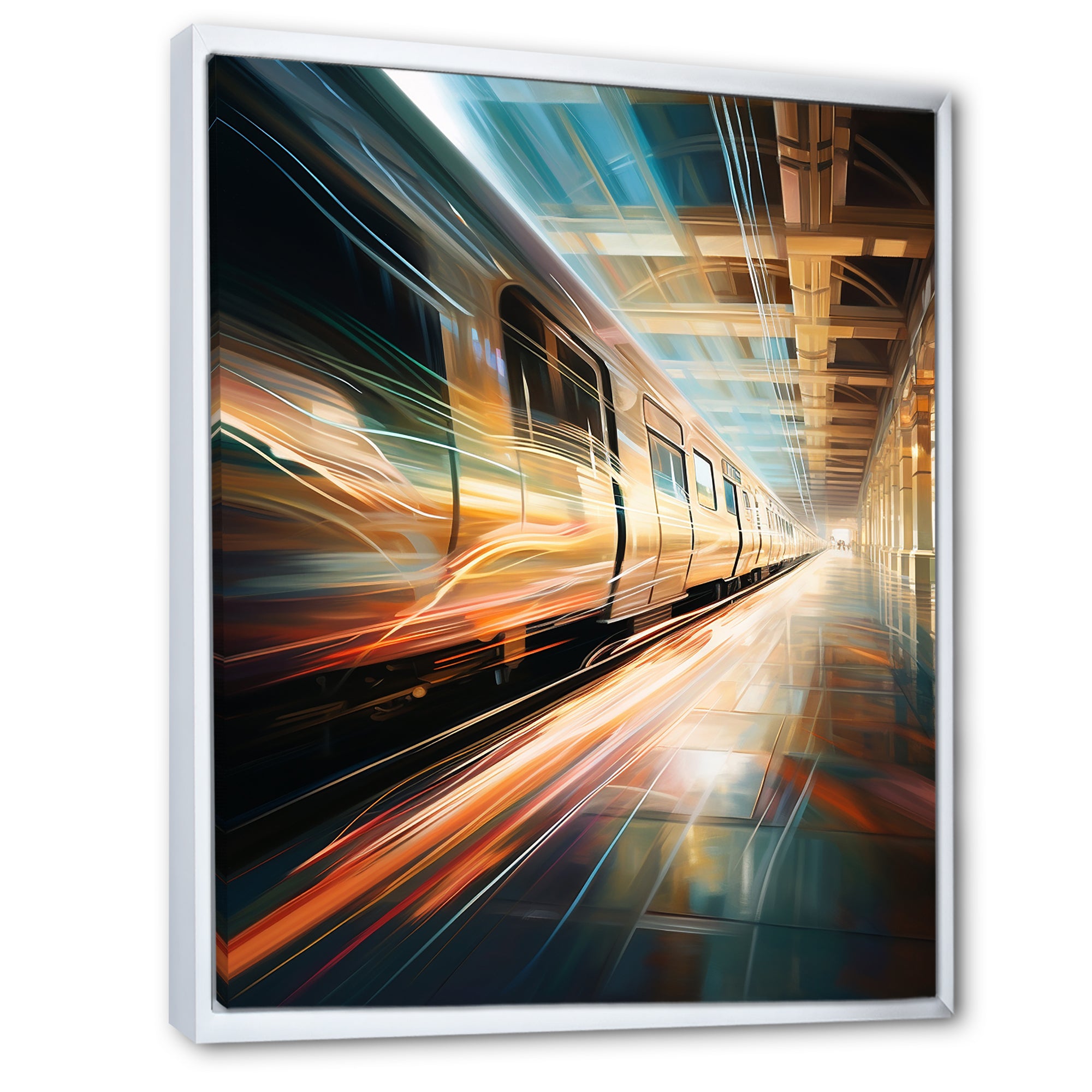 Train Luminous Trail Lights I - Train Canvas Wall Art