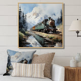 Train Majestic Passage Pointillism I - Train Canvas Wall Art