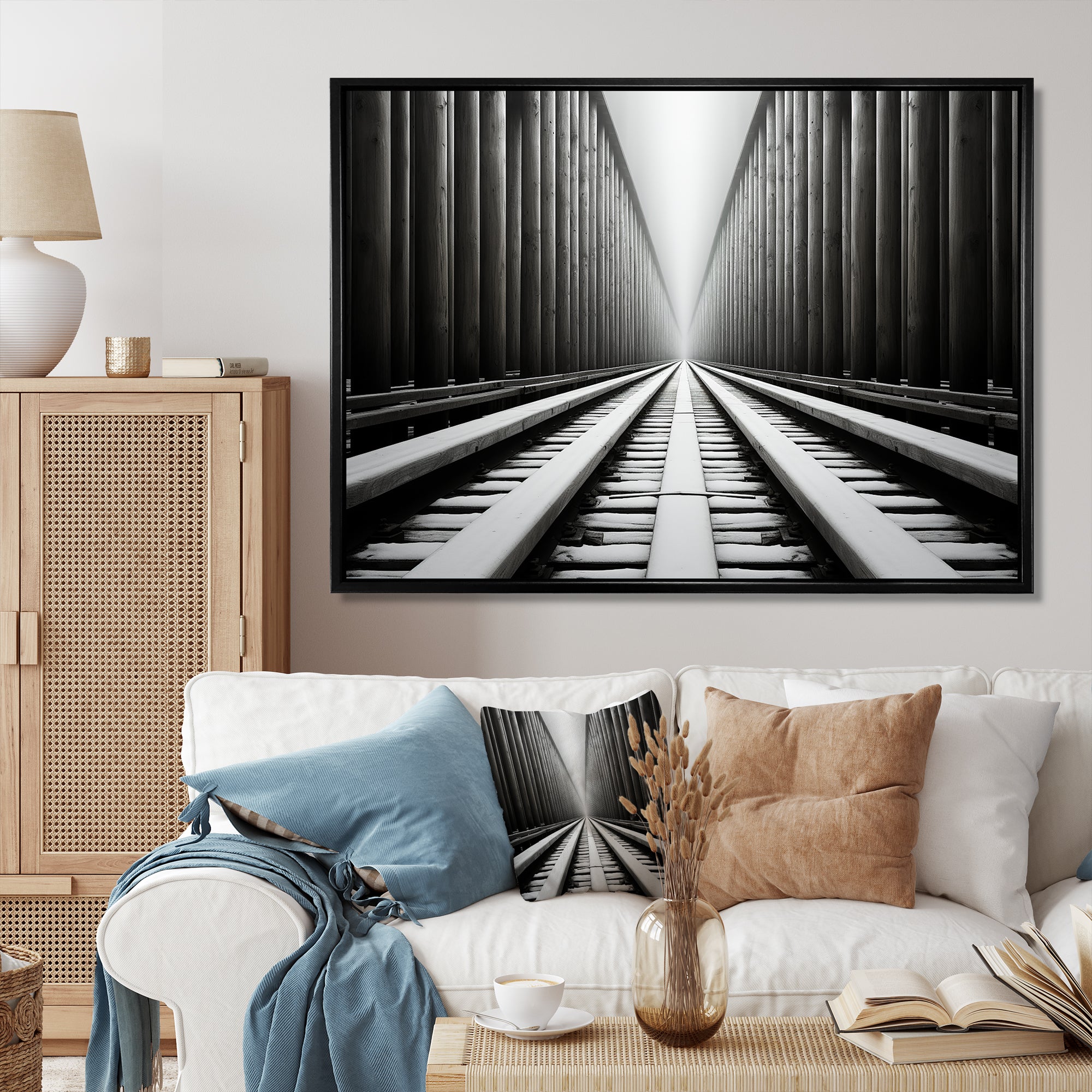 Train Minimalist Tracks I - Train Canvas Wall Art
