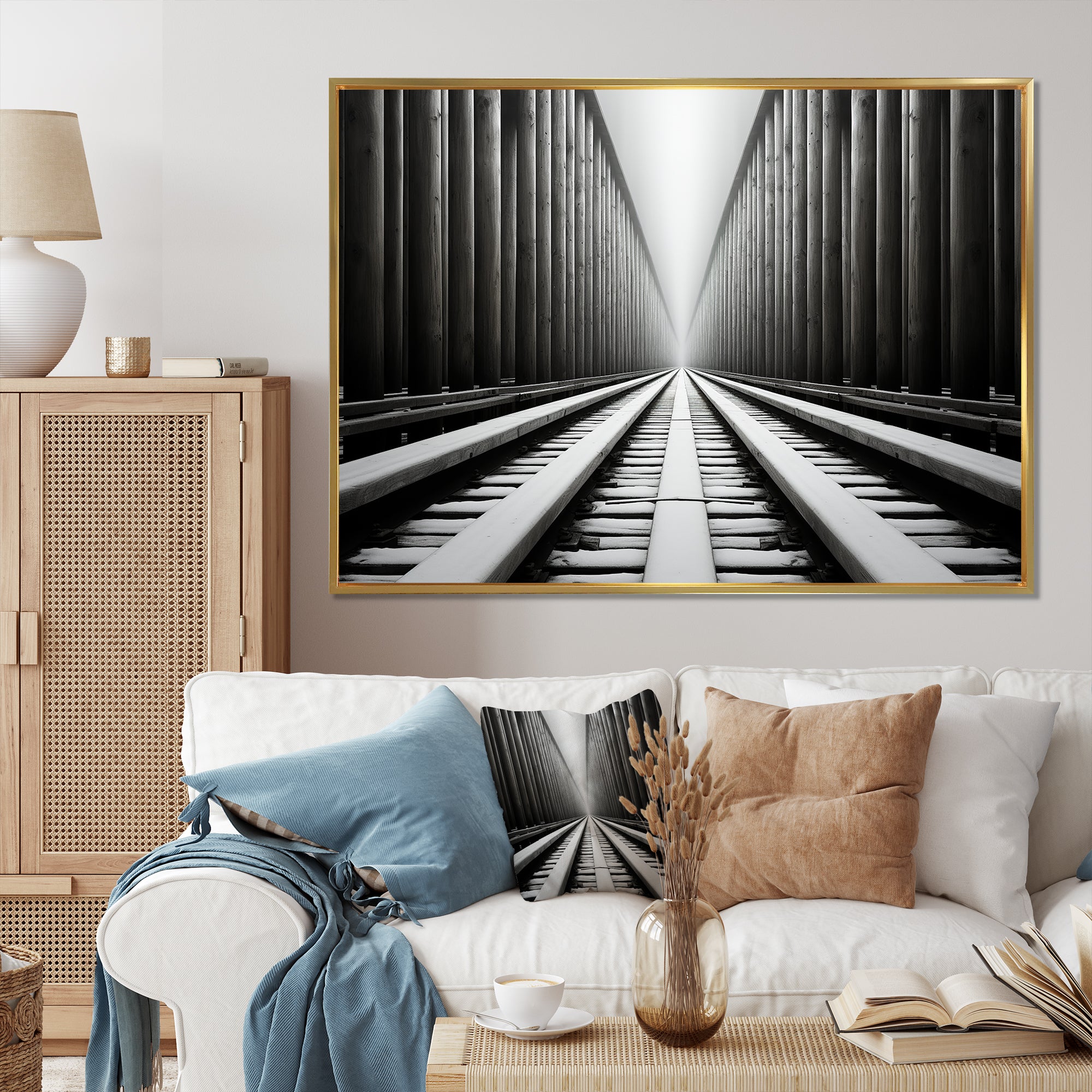 Train Minimalist Tracks I - Train Canvas Wall Art