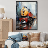 Yellow Red Train Tracks - Train Canvas Wall Art