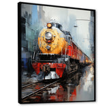 Yellow Red Train Tracks - Train Canvas Wall Art