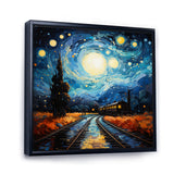 Blue Train Rails By Vincent I - Train Canvas Wall Art