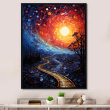 Orange Tree Aerial Dance Pointillism I - Train Canvas Wall Art