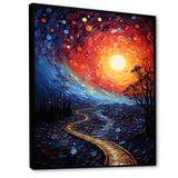 Orange Tree Aerial Dance Pointillism I - Train Canvas Wall Art