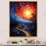 Orange Tree Aerial Dance Pointillism I - Train Canvas Wall Art