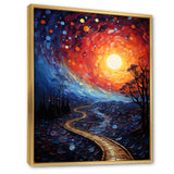 Orange Tree Aerial Dance Pointillism I - Train Canvas Wall Art