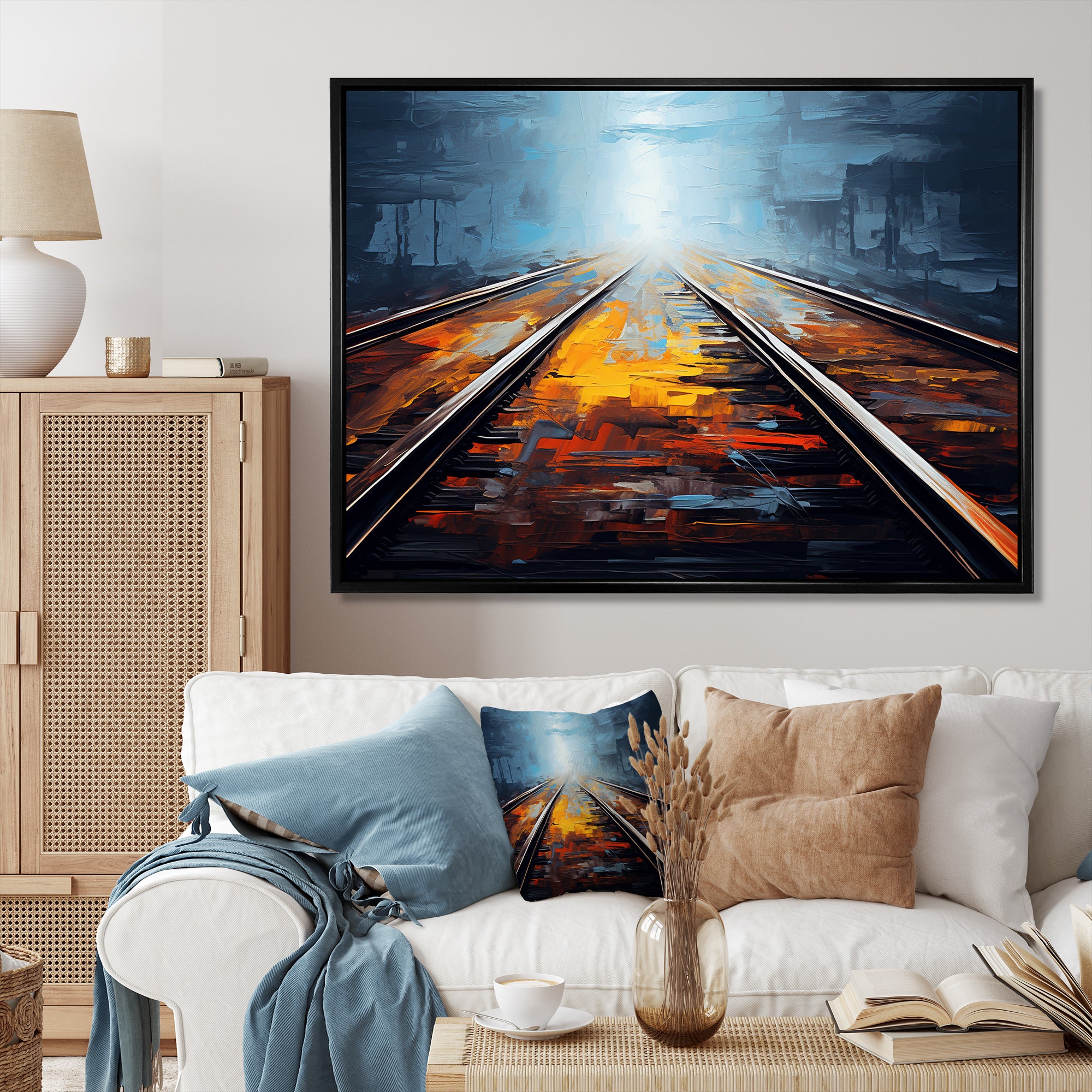 Train Serene Railways Track - Train Canvas Wall Art