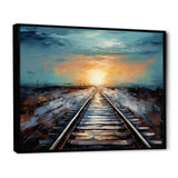 Peach Train Track Serene Railways - Train Canvas Wall Art