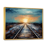 Peach Train Track Serene Railways - Train Canvas Wall Art