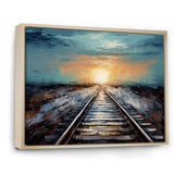 Peach Train Track Serene Railways - Train Canvas Wall Art