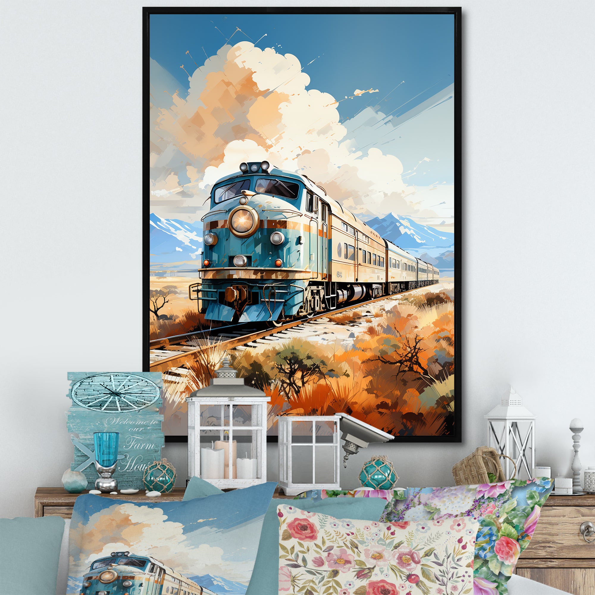 Abstract Train Sublime Landscapes I - Train Canvas Wall Art