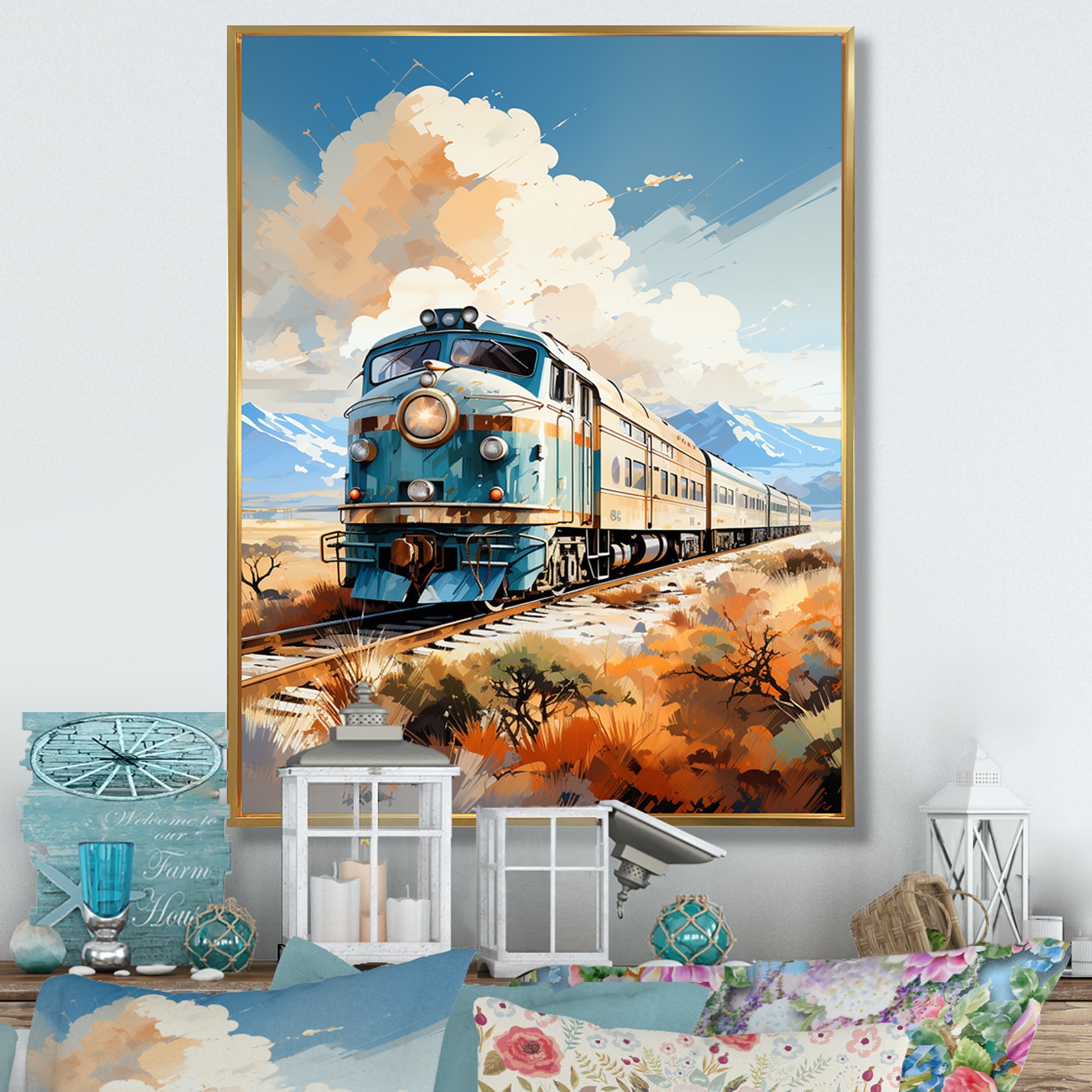 Abstract Train Sublime Landscapes I - Train Canvas Wall Art