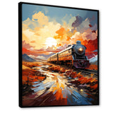 Orange Train Sublime Landscapes - Train Canvas Wall Art