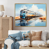 Blue Train Sublime Landscapes I - Train Canvas Wall Art