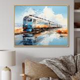 Blue Train Sublime Landscapes I - Train Canvas Wall Art