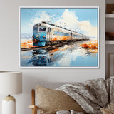 Blue Train Sublime Landscapes I - Train Canvas Wall Art