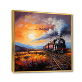 Abstract Train Sunset Express Pointillism I - Train Canvas Wall Art
