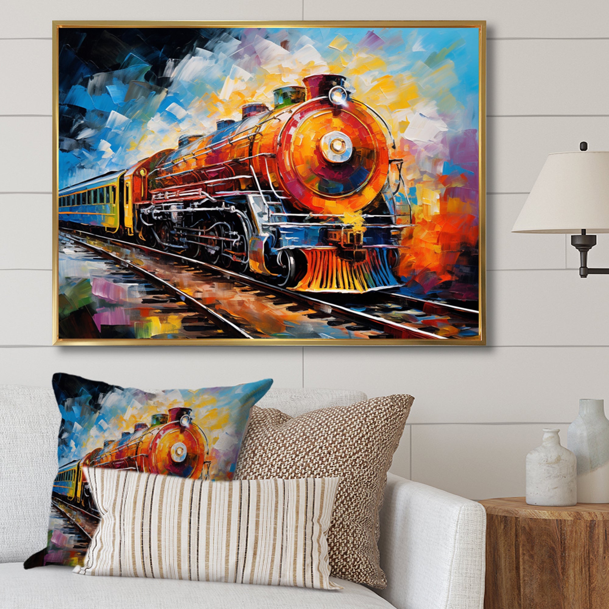 Abstract Train Synesthetic Symphonies - Train Canvas Wall Art