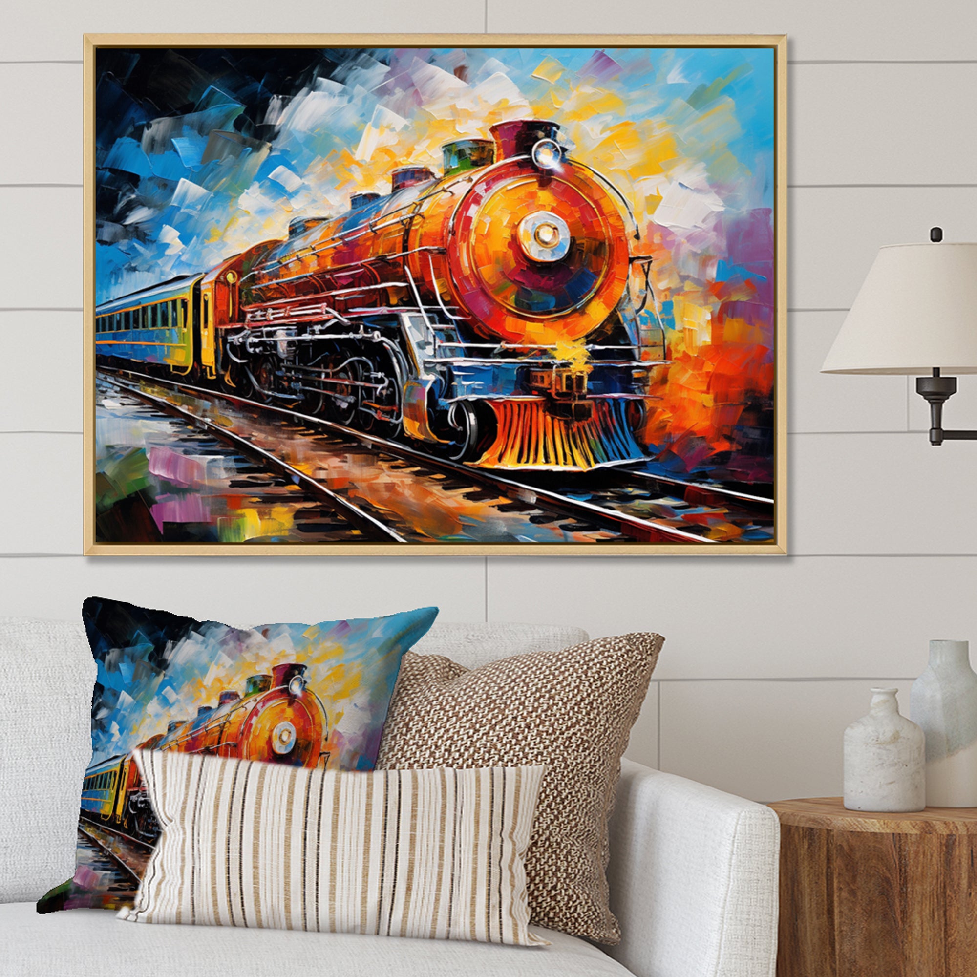 Abstract Train Synesthetic Symphonies - Train Canvas Wall Art