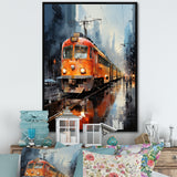 Orange Train Journey I - Train Canvas Wall Art